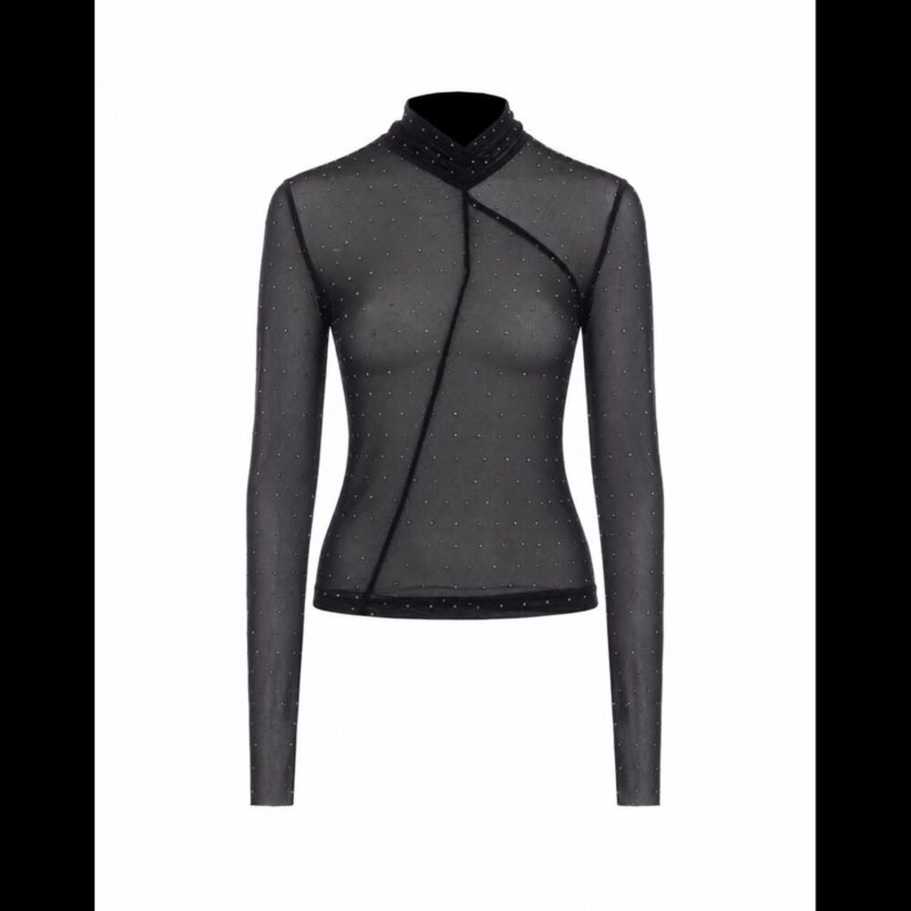 Liu Jo Women Tulle T-Shirt With Rhinestones